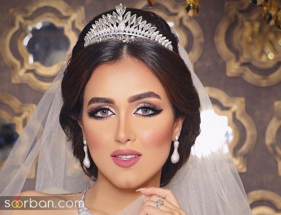  مدل جدید و شیک تاج روی شنیون عروس