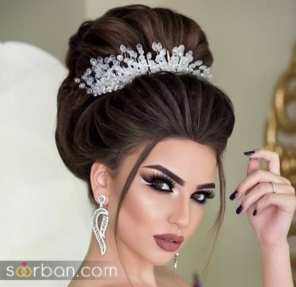  مدل جدید و شیک تاج روی شنیون عروس