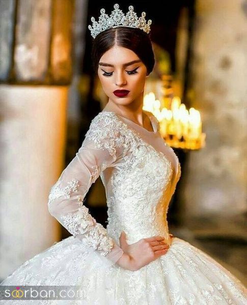  مدل جدید و شیک تاج روی شنیون عروس