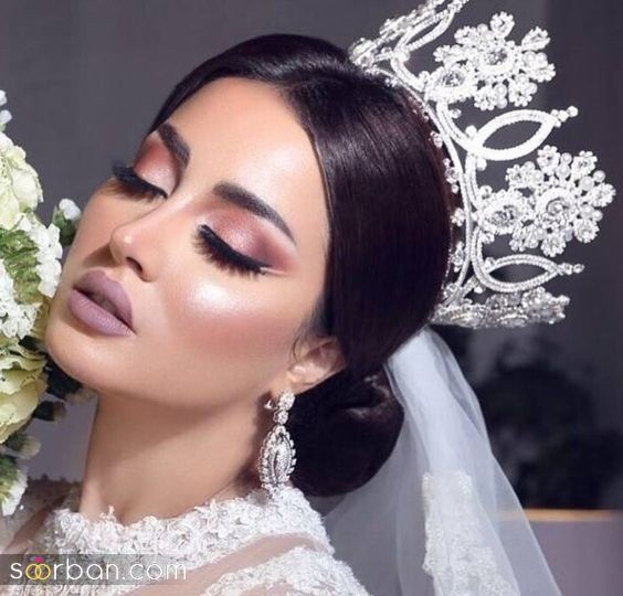  مدل جدید و شیک تاج روی شنیون عروس