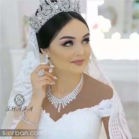  مدل جدید و شیک تاج روی شنیون عروس