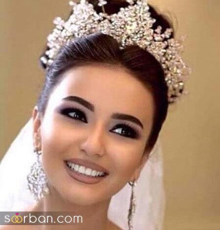  مدل جدید و شیک تاج روی شنیون عروس