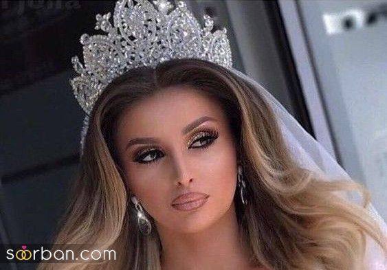  مدل جدید و شیک تاج روی شنیون عروس