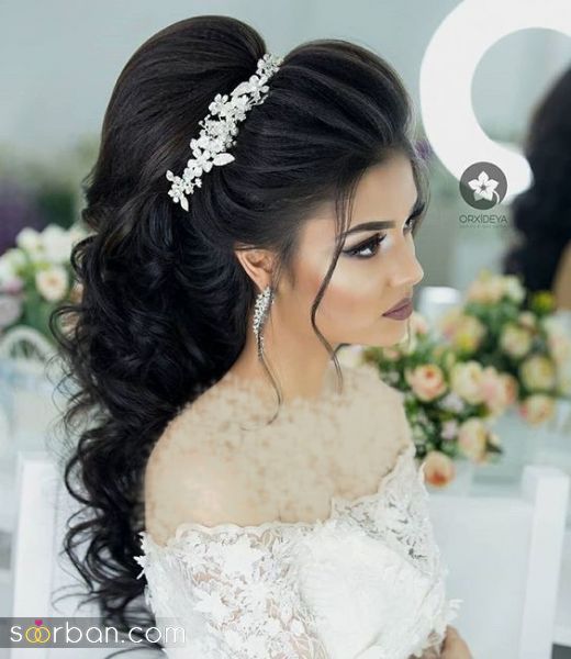  مدل جدید و شیک تاج روی شنیون عروس