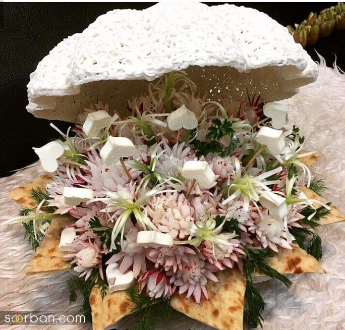 ایده های جدید و زیبا از مدل تزیین نون و پنیر سفره عروس