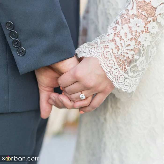 ژست های جدید و زیبا با حلقه ازدواج در جشن عقد