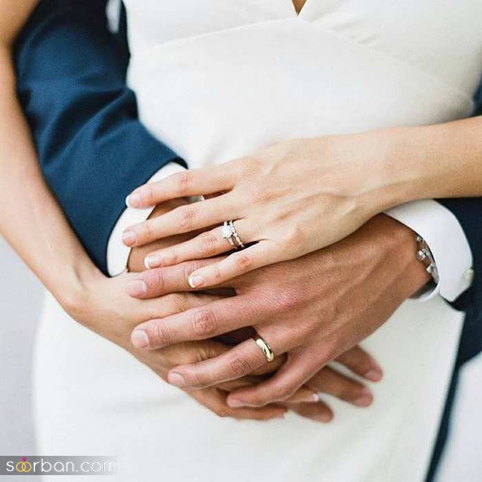 ژست های جدید و زیبا با حلقه ازدواج در جشن عقد