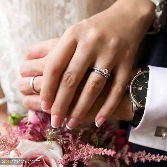 ژست های جدید و زیبا با حلقه ازدواج در جشن عقد