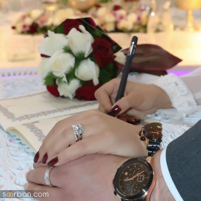 ژست های جدید و زیبا با حلقه ازدواج در جشن عقد
