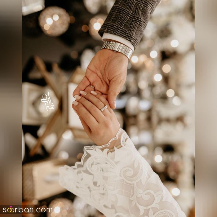 ژست های جدید و زیبا با حلقه ازدواج در جشن عقد
