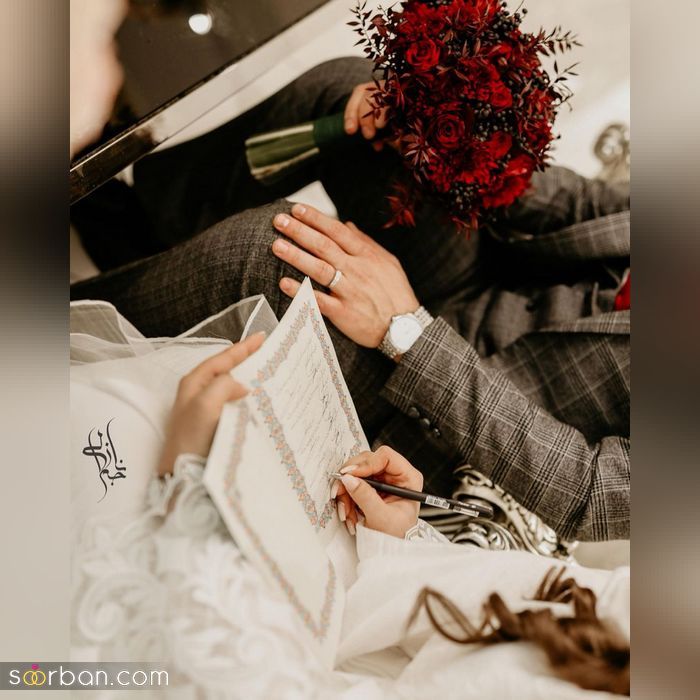 ژست های جدید و زیبا با حلقه ازدواج در جشن عقد