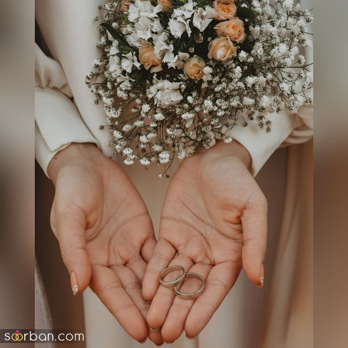 ژست های جدید و زیبا با حلقه ازدواج در جشن عقد