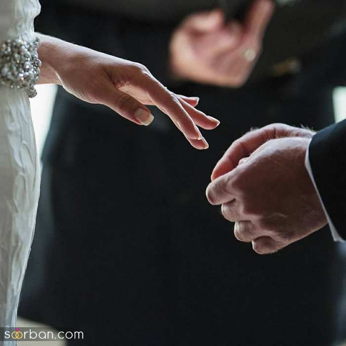 ایده ژست عکاسی با حلقه ازدواج در جشن عقد