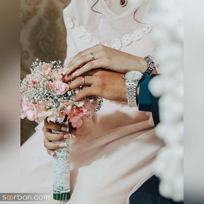 ایده ژست عکاسی با حلقه ازدواج در جشن عقد
