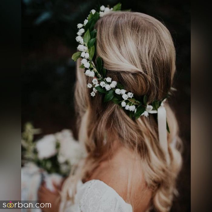 مدل تاج گل عروس 2021 برای عقد جدید ( حلقه گل برای دور سر خوشرنگ ) + نکات مهم