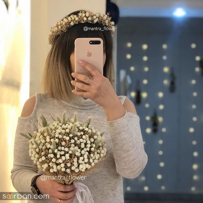 مدل تاج گل عروس 2021 برای عقد جدید ( حلقه گل برای دور سر خوشرنگ ) + نکات مهم