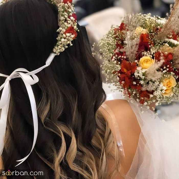 مدل تاج گل عروس 2021 برای عقد جدید ( حلقه گل برای دور سر خوشرنگ ) + نکات مهم