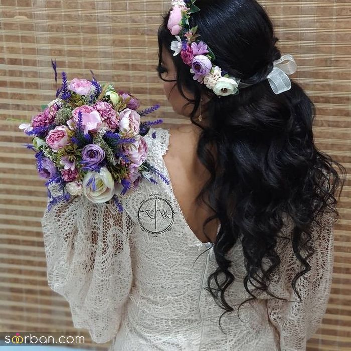 مدل تاج گل عروس 2021 برای عقد جدید ( حلقه گل برای دور سر خوشرنگ ) + نکات مهم