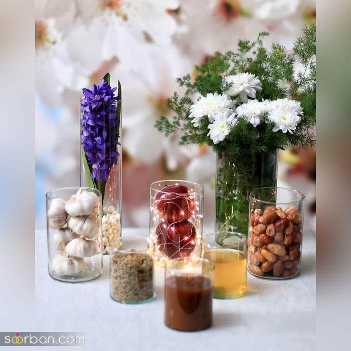 مدل سفره هفت سین عروس برای نوروز 1400 _ (تزیین سفره هفت سین عروس و داماد)