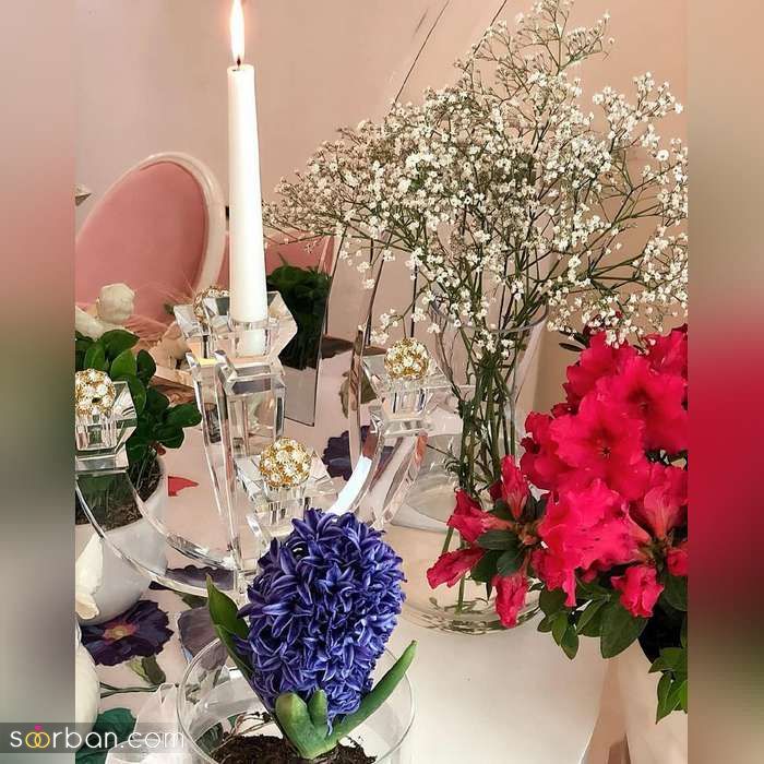 مدل سفره هفت سین عروس برای نوروز 1400 _ (تزیین سفره هفت سین عروس و داماد)
