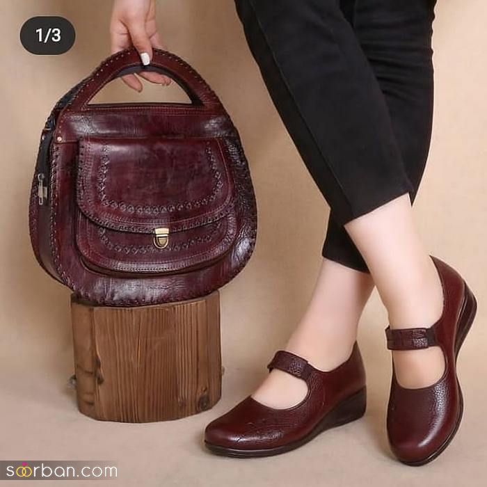 ست کیف و کفش چرم 1400 | جدیدترین مدل کیف و کفش مجلسی شیک