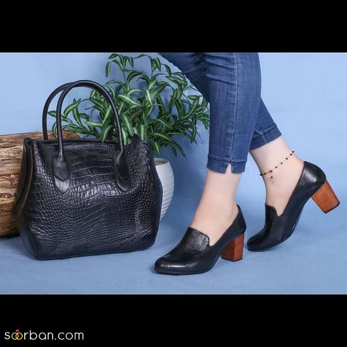 ست کیف و کفش چرم 1400 | جدیدترین مدل کیف و کفش مجلسی شیک
