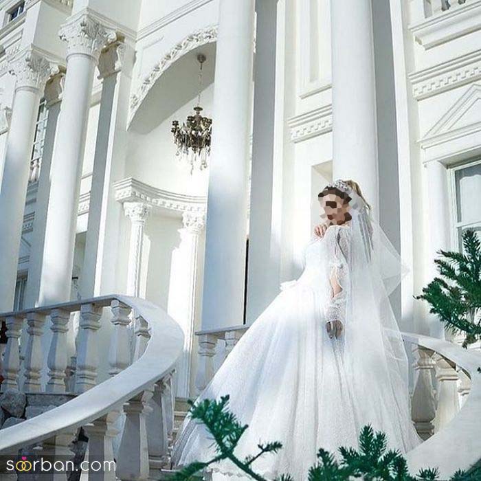 ژست تکی عروس در باغ 2021 | ژست عکس عروس در باغ به صورت رمانتیک و حرفه ای