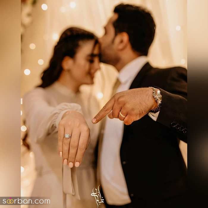 ژست های عکاسی عروس و داماد در تالار عاشقانه و حرفه ای