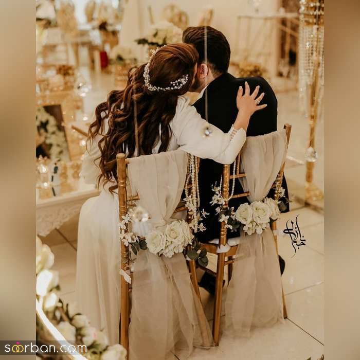 ژست های عکاسی عروس و داماد در تالار عاشقانه و حرفه ای