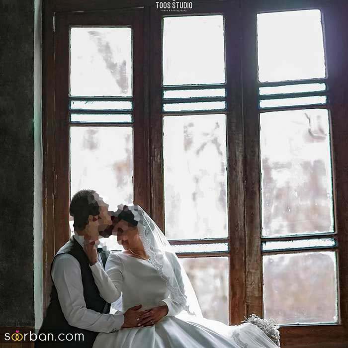 ژست های عکاسی عروس و داماد در تالار عاشقانه و حرفه ای