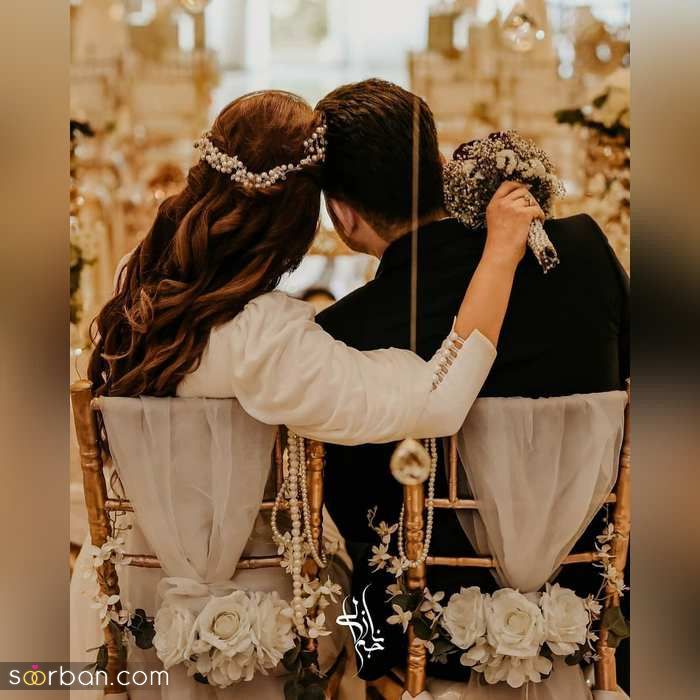 ژست های عکاسی عروس و داماد در تالار عاشقانه و حرفه ای