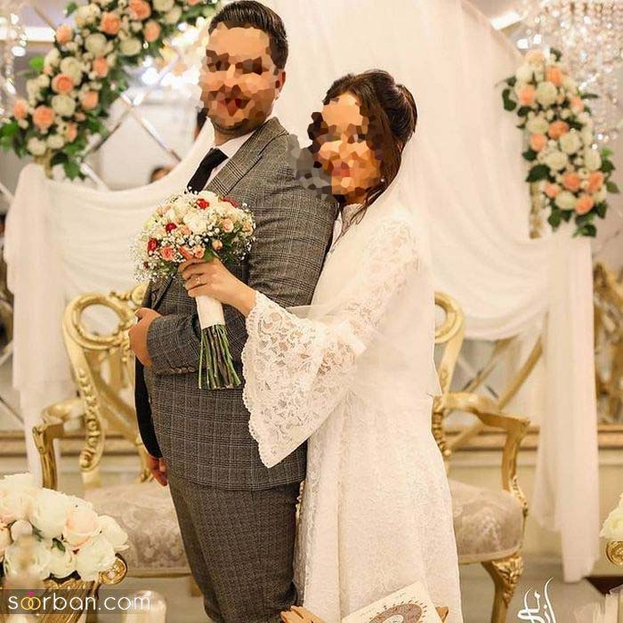 ژست های عکاسی عروس و داماد در تالار عاشقانه و حرفه ای