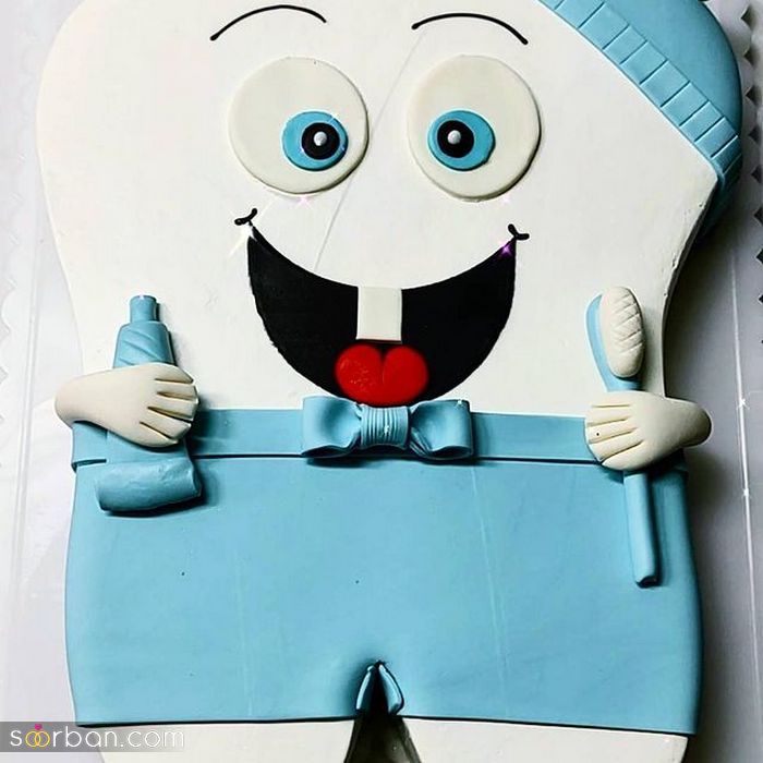 مدل کیک جشن دندونی پسرانه 1400 | (مدل های جدید لاکچری با فوندانت و کیک دندونی خانگی)