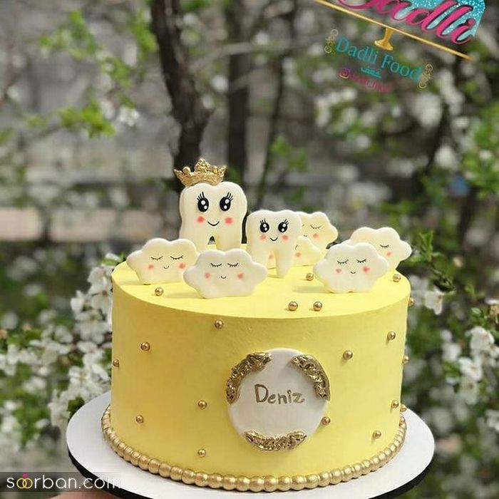 مدل کیک جشن دندونی پسرانه 1400 | (مدل های جدید لاکچری با فوندانت و کیک دندونی خانگی)