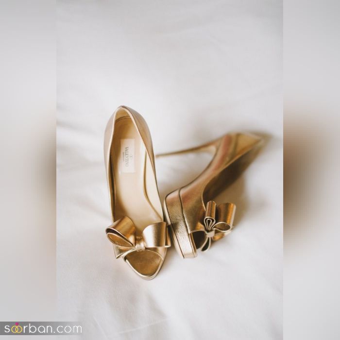 مدل کفش نامزدی طلایی رنگ 2021 | کفش طلایی مجلسی اینستاگرام 1400 | مدل کفش نامزدی جدید 2021