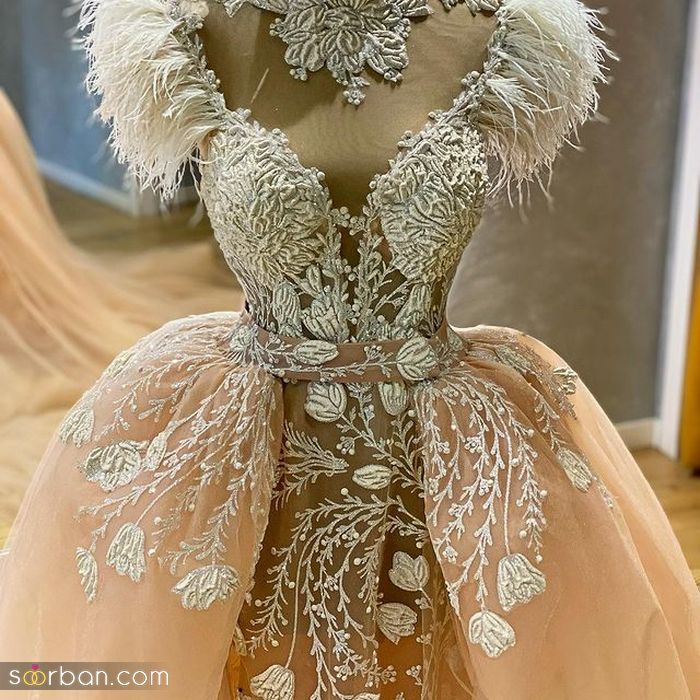 مدل لباس نامزدی عروس رنگ گلبهی 2021 | مدل لباس نامزدی 1400 گلبهی | لباس نامزدی ساده اما شیک گلبهی