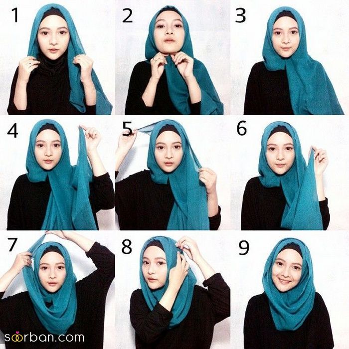 آموزش بستن شال و روسری 2021 | آموزش بستن شال و روسری با حجاب