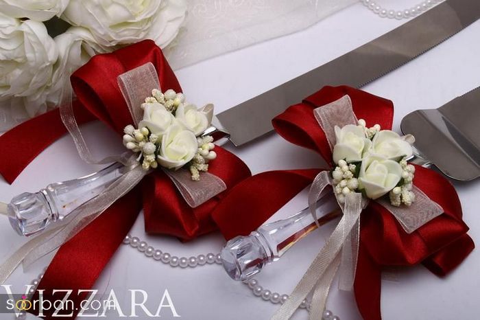 مدل چاقو و سرور کیک عروسی 2021 | عکس چاقو برای بریدن کیک عروس