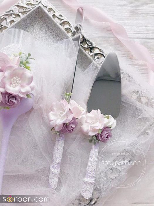 مدل چاقو و سرور کیک عروسی 2021 | عکس چاقو برای بریدن کیک عروس