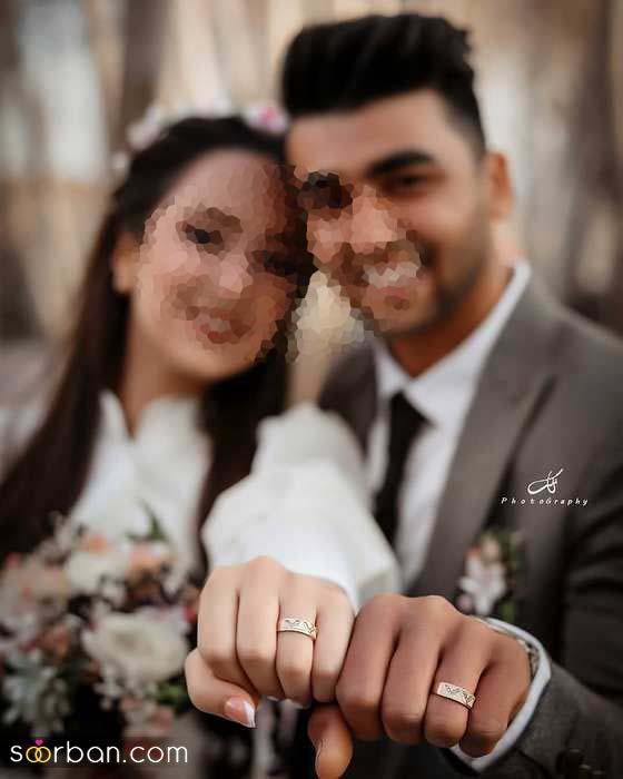 ایده عکس مراسم عقد 2024 | ژست عکس عقد عاشقانه عروس و داماد