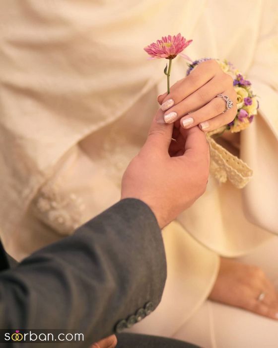 ایده عکس مراسم عقد 2024 | ژست عکس عقد عاشقانه عروس و داماد