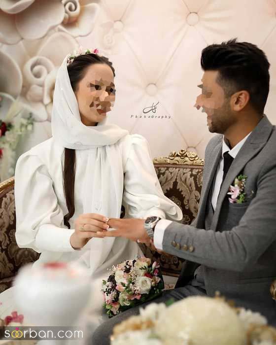ایده عکس مراسم عقد 2024 | ژست عکس عقد عاشقانه عروس و داماد