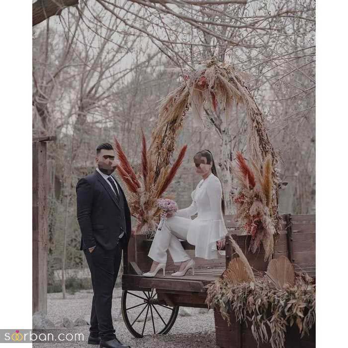 ایده عکس مراسم عقد 2024 | ژست عکس عقد عاشقانه عروس و داماد
