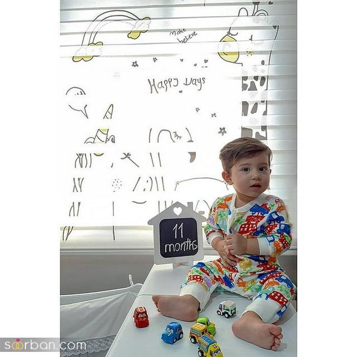 ایده عکس ماهگرد پسر 2021 | خلاقانه ایده عکس ماهگرد نوزاد پسر در منزل