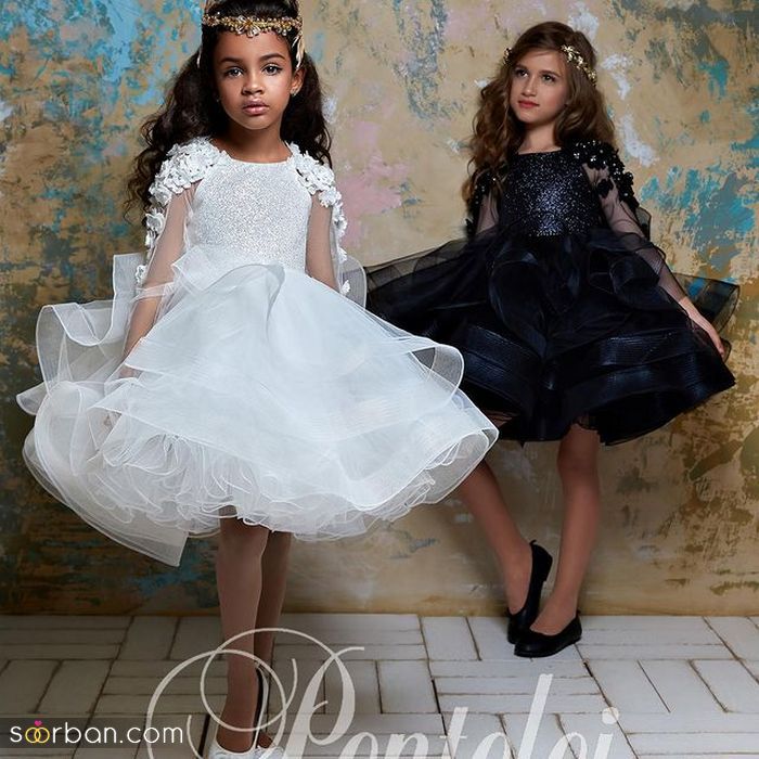 مدل لباس عروس رنگی دخترانه 2022 | لباس عروس دخترانه جدید 1400