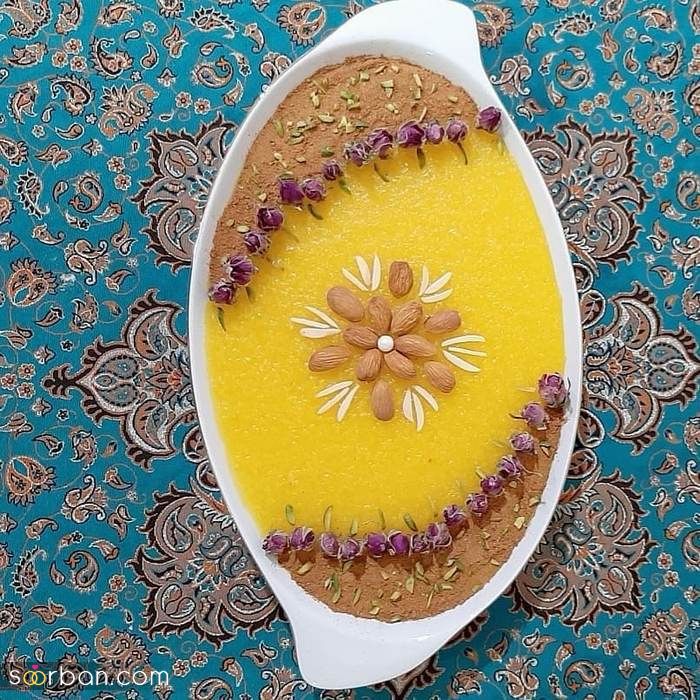 تزیین شله زرد با ایده های جالب و زیبا | تزیین شله زرد با گل محمدی