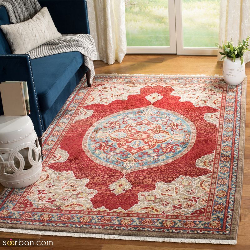 مدل فرش قرمز جدید | فرش خشتی قرمز | فرش سلطنتی قرمز | دکوراسیون منزل با فرش قرمز