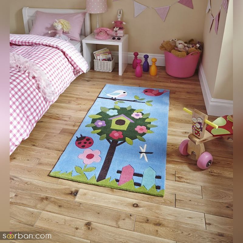 فرش اتاق کودک دخترانه 2022 | فرش اتاق کودک سه بعدی | فرش اتاق كودك 1401