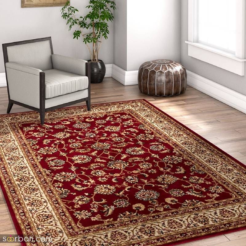 مدل فرش قرمز جدید | فرش خشتی قرمز | فرش سلطنتی قرمز | دکوراسیون منزل با فرش قرمز