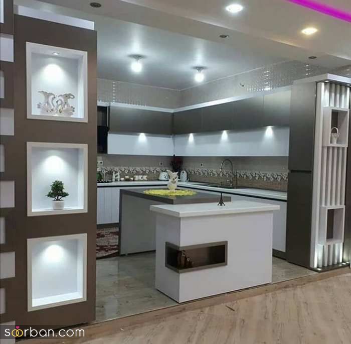 کابینت آشپزخانه 2024 | طرح جدید از انواع کابینت (هایگلاس، ام دی اف، چوب)
